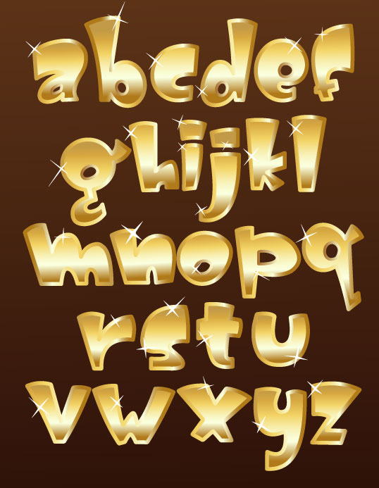 shiny punctuation numeral gold alphabet 