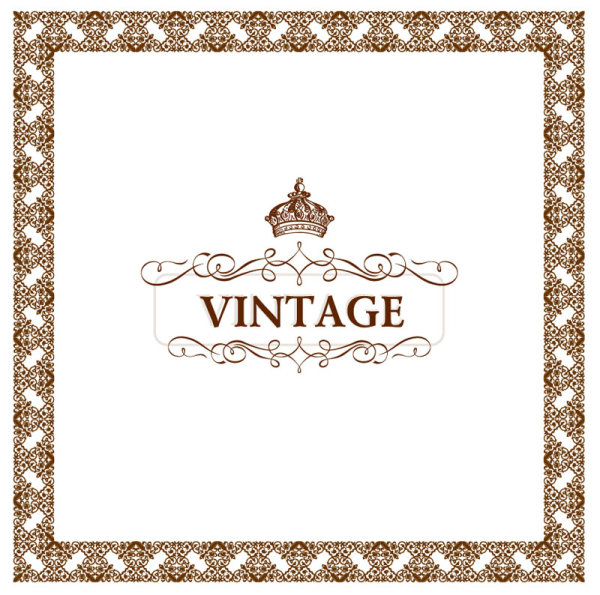 Set of Vintage ornate frames vector art 02