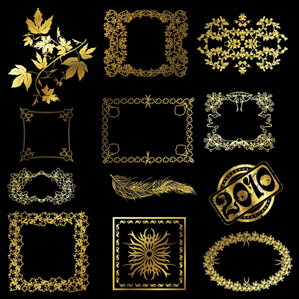 Golden Border Floral vector