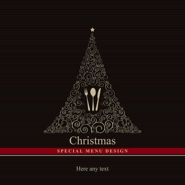 Christmas with Bow Greeting Cards vector 01