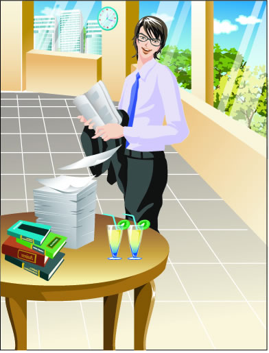 Stylish office people set 27 vector