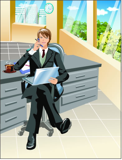 Stylish office people Set 26 vector