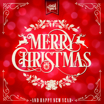 2014 Christmas floral frame background vector 01