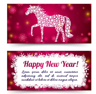 new year horse cards card 