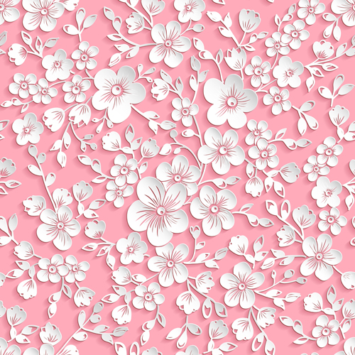 seamless pattern paper flower beautiful 