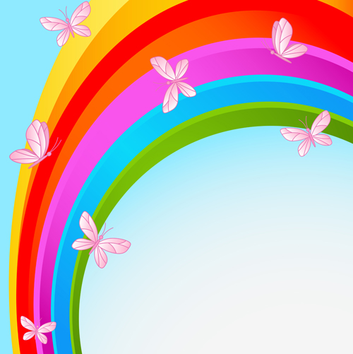 Beautiful rainbow colorful bakcgrounds vector 03