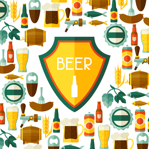style flat beer background 