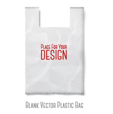 Blank plastic bag creative vector