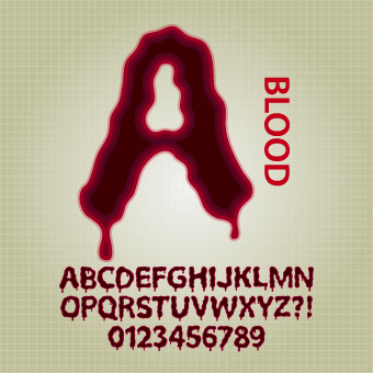 style blood alphabet 