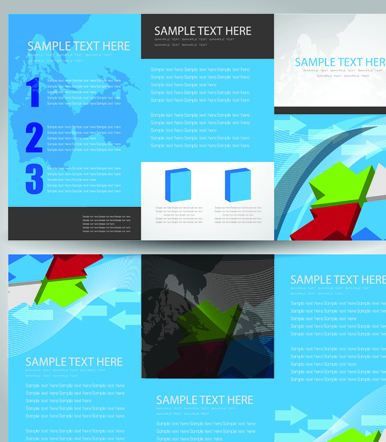 Business cards and brochure covers design vector 01