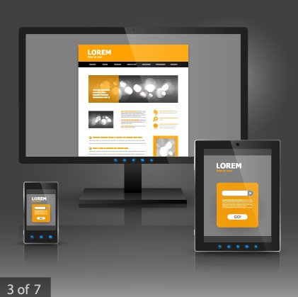 Business monitor design vector graphic