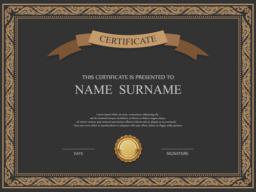 template ornate certificates 