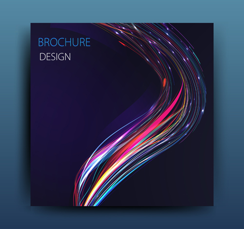 Colored abstract brochure cover template vector 04