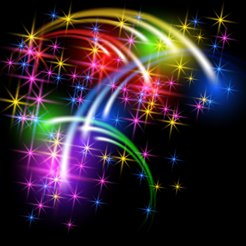 Colored meteors rainbow background 01