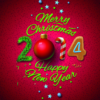 Cute 2014 Merry Christmas design background