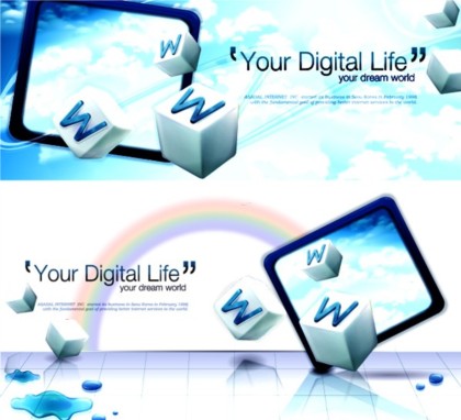Digital tech design elements background vector Digital tech design elements background vector