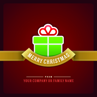 Elegant Merry Christmas card vector graphics