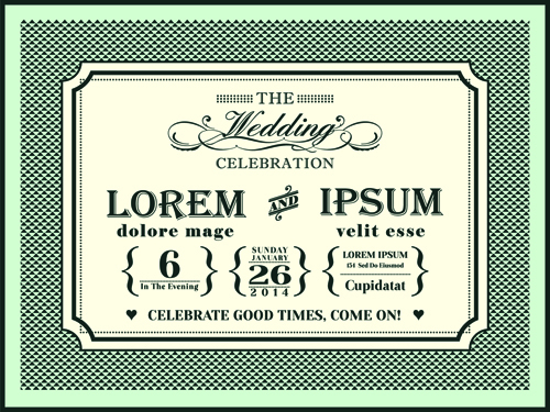 ctor wedding invitation cards set 03 Exquisite vector wedding invitation cards set 03