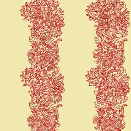 Set of Pretty Floral Ornaments design vector 01