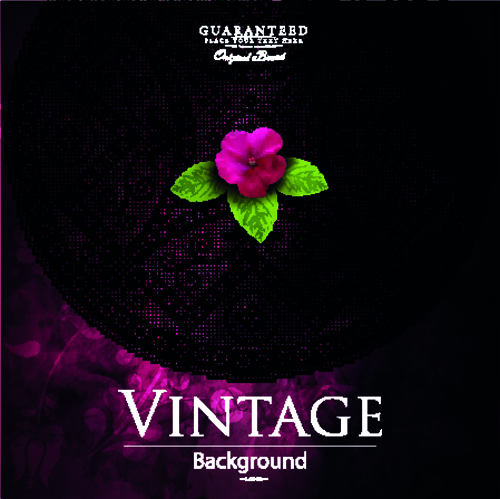 Flower with vintage valentine day background vector 03