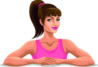Stylish Girl and Billboards design vector 02