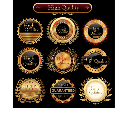 Gloden Luxury labels vector 02