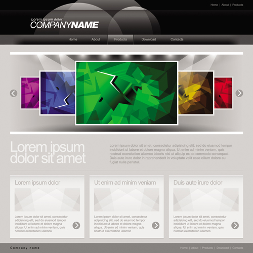 Gray Vector Website Templates design elements 01