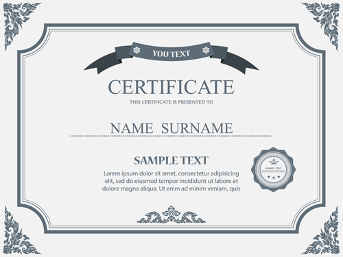 template material certificates 