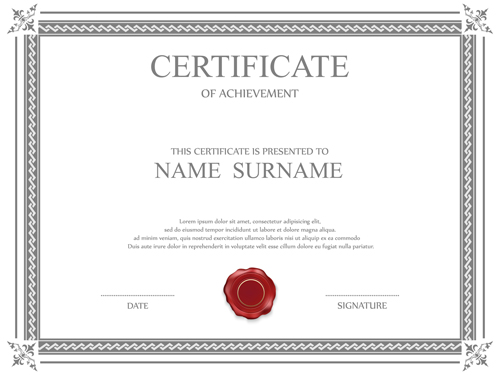 template material gray certificates certificate 