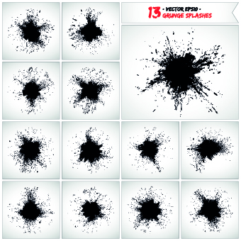 Grunge splasher objects vector 01