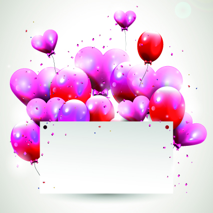 Happy birthday balloons of greeting card vector 09