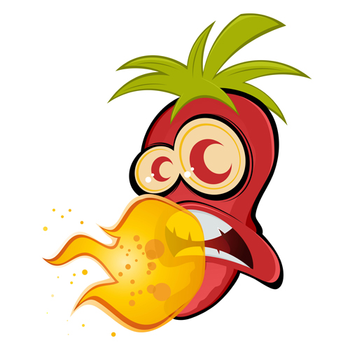 Hot chili peppers funny cartoon vectors 04