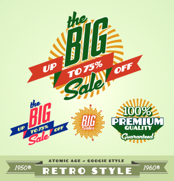 Sale Labels retro style vector 03