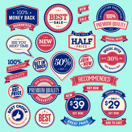 Vector Labels discounts sale set 05