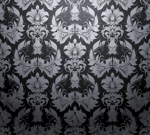 Luxury floral pattern background vector set 04