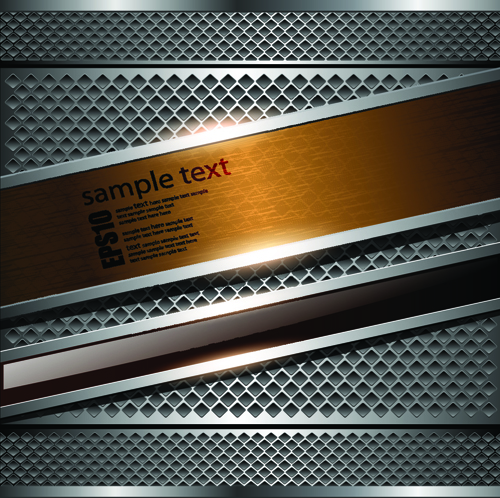 luxurious Metallic Chrome Background vector set 03