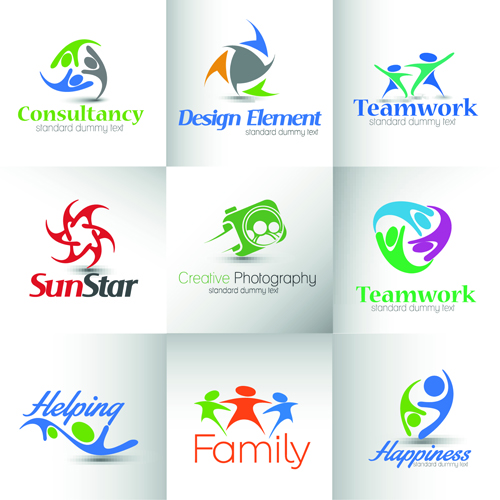 Modern business logos design art vector 02