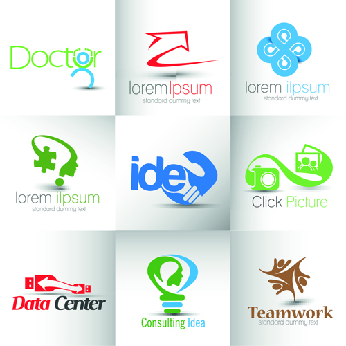 Modern business logos design art vector 03