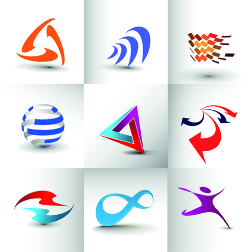 Modern business logos design art vector 08