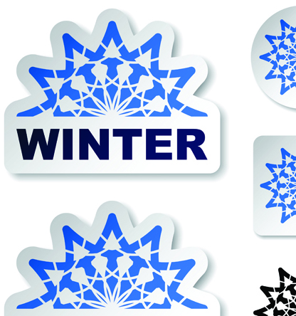 Set of Natural elements stickers vector graphic 03