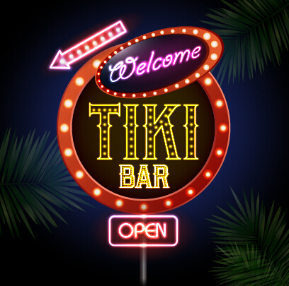 Neon advertising sign vectors material 16