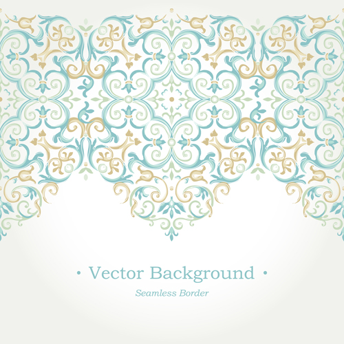 Ornate pastel border seamless vector 02 Ornate pastel border seamless vector 02