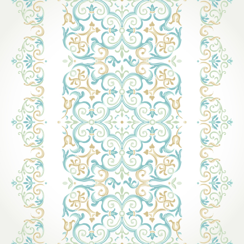 Ornate pastel border seamless vector 04 Ornate pastel border seamless vector 04