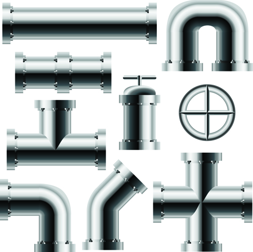 Set of Pipeline Parts vector 04