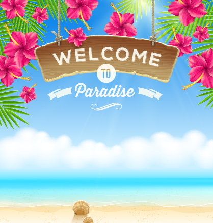 ing summer time vector background 01 Refreshing summer time vector background 01