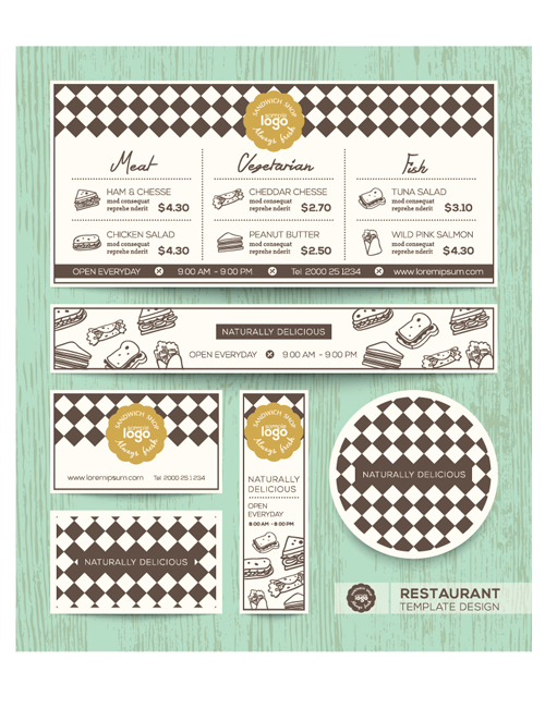 Restaurant menu template vintage vector 01
