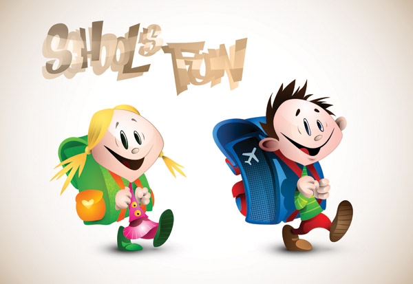 Romantic cartoon characters design vector 03