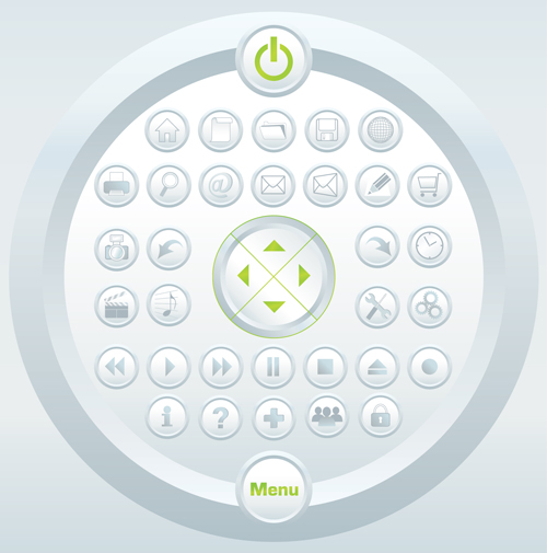 Round web menu button vector Round web menu button vector