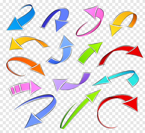 Set of colored arrows vector material 06