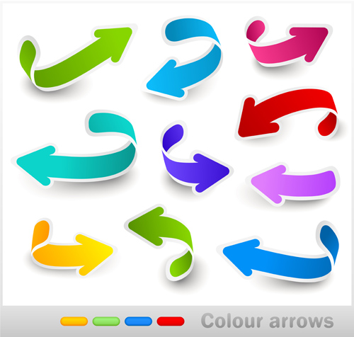 material colored arrows 
